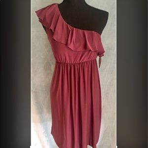 🎉HP🎉Soma Fig One Shoulder Ruffle Dress